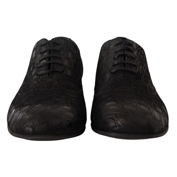 Dolce & Gabbana Black Caiman Leather Mens Oxford Men\'s Shoes